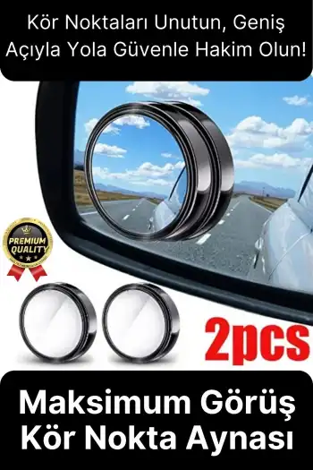 Özel Üretim Maksimum Görüş Artıran İç Bükey Ayarlanabilir Araba Kör Nokta Ayna Seti 2 Adet
