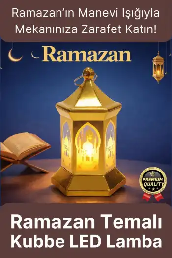 #RamazanAyı Ramazan Dekoratif Asılabilir Altıgen Gold Osmanlı İslami Mimari Işık Kubbe LED Lamba