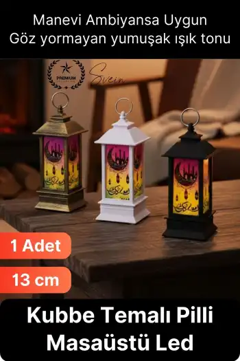 #Ramazan Sıcak Işık Manevi Huzur Ramazan Ayı Temalı Ambiyans Led Aydınlatma Işık Kubbe Pilli 1 Adet