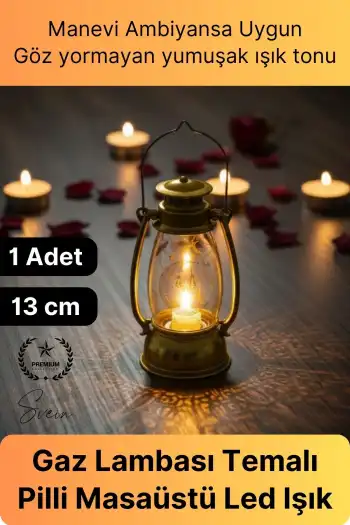 #LedLamba Gaz Lambası Tasarımlı Plastik Pilli Led Masaüstü Ramazan Özel Hediyelik Dekoratif Işık