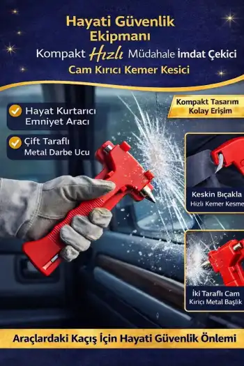 #Çekiç Kompakt Taşınabilir Araç Hayati Acil Güvenlik Ekipmanı İmdat Çekici Kemer Kesici Cam Kırıcı