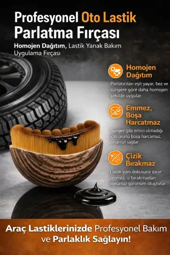 #OtoFırça Profesyonel Detay Homojen Dağıtım Çizik Bırakmaz Araç Oto Lastik Yanı Parlatma Fırçası