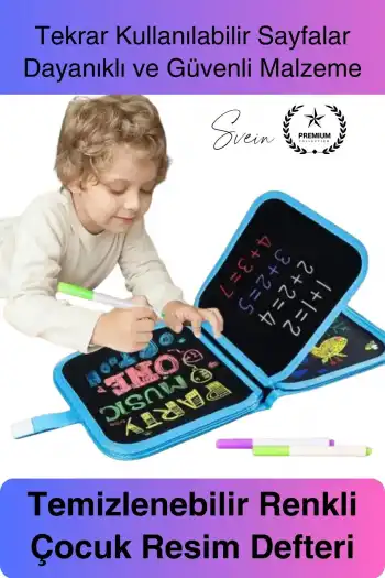 #Defter Temizlenebilir Renkli Çocuk Resim Defteri Silinebilen Boyama Kitabı Tekrar Kullanılabilir