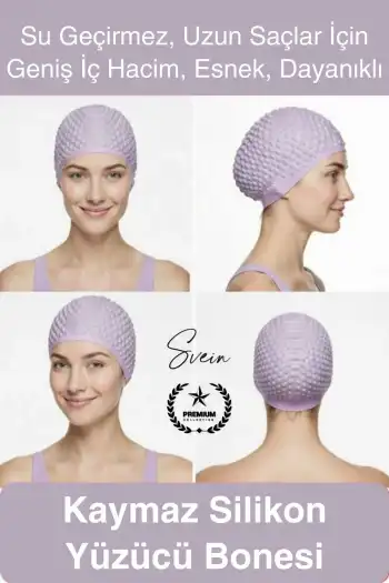 #Bone Su Geçirmez Kaymaz Silikon Yüzücü Bonesi Yüzme Şapkası Uzun Saç Yetişkin Esnek Havuz Deniz