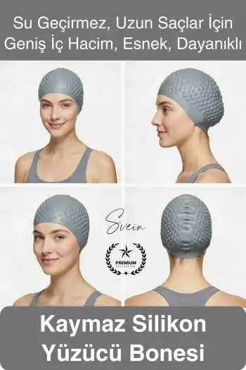 #Bone Su Geçirmez Kaymaz Silikon Yüzücü Bonesi Yüzme Şapkası Uzun Saç Yetişkin Esnek Havuz Deniz