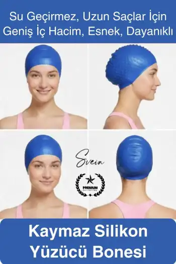 #Bone Su Geçirmez Kaymaz Silikon Yüzücü Bonesi Yüzme Şapkası Uzun Saç Yetişkin Esnek Havuz Deniz
