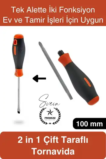 #Tornavida 2 in 1 Çift Taraflı Yıldız Düz Tornavida Kompakt 2 Fonksiyonlu Ev ve Tamir İşleri İçin