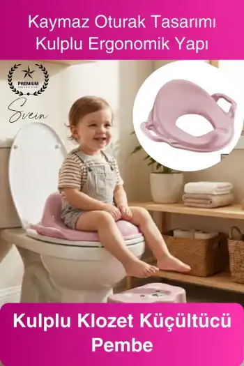 #Klozet Pembe Kulplu Klozet Küçültücü Çocuk Adaptörü Tuvalet Eğitimi İçin Kaymaz Oturağı Küçültücü