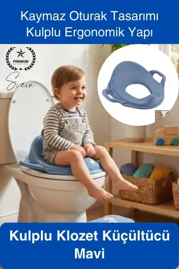 #Klozet Mavi Kulplu Klozet Küçültücü Çocuk Adaptörü Tuvalet Eğitimi İçin Kaymaz Oturağı Küçültücü