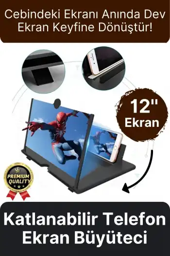 #EkranBüyüteci Katlanabilir Taşınabilir Tasarım Göz Korumalı Şeffaf Telefon 12 İnç Net Büyük Ekran