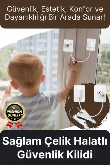 #GüvenlikKilidi Dayanıklı Çelik Halat Beyaz Plaka Pvc Pencere Emniyet Çocuk Halatlı Güvenlik Kilidi