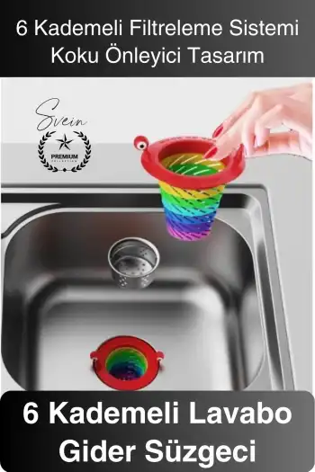 #Süzgeç 6 Kademeli Lavabo Gider Süzgeci Tıkanıklık Önleyici Filtre Mutfak ve Banyo İçin Hijyenik