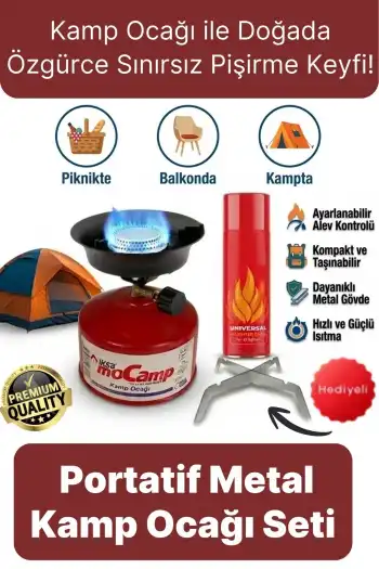 #KampOcağı Outdoor Tekrar Doldurabilir Devrilmez Ayaklı Portatif Pişirme Metal Kamp Ocağı Seti