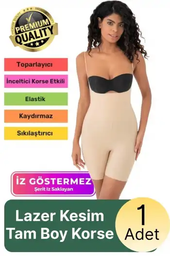 #Korse Sıkılaştırıcı İz Bırakmayan Kaymayan 2 Beden Küçülten Kadın Lazer Kesim Tam Boy Askılı Korse