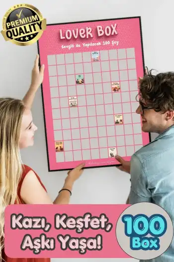 #Poster Çiftlere Özel Anı Listesi Romantik Eğlenceli Sevgiliyle Yapılacak 100 Şey Kazı Kazan Posteri