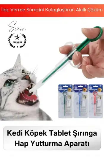 #EvcilHayvan Petshop Kedi Köpek Tablet Şırınga Hap Yutturma Aparatı Evcil Hayvan İlaç Verme Enjektörü Ergonomik Sıvı Tablet Uyumlu Yavru Yetişkin Kullanım Veteriner Yardımcı Bakım Aleti