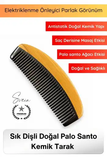#Tarak El İşçiliği Sık Dişli Doğal Kemik Tarak Palo Santo Aromalı Antistatik Saç Bakım Tarağı Masaj Etkili Kompakt Sapsız Düğüm Açıcı Elektriklenme Önleyici Parlak Görünüm Aksesuar