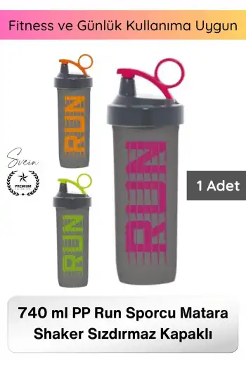 #Shaker Desenli Shaker 740 ml PP Run Sporcu Matara Plastik Sızdırmaz Kapaklı Protein Tozu Karıştırıcı Fitness Spor Salonu Antrenman Su Şişesi Taşınabilir Dayanıklı Drink Bottle