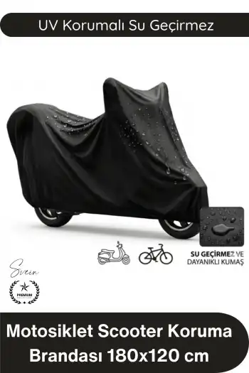 #Branda Motosiklet Scooter Koruma Brandası UV Korumalı Su Geçirmez Toz Önleyici Dış Mekan Dayanıklı Hafif Katlanabilir Güneş Yağmur Kar Çamur Dirençli Örtü Kılıf 180x120 cm Evrensel