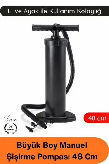 #Pompa Büyük Boy Şişirme Pompası 48 Cm El Ayak Kullanımlı Manuel Hava Pompası Şişme Yatak Deniz Yatağı Bot Can Simidi Havuz Oyuncağı Kamp İçin Taşınabilir Dayanıklı Özel Sibop Başlıklı