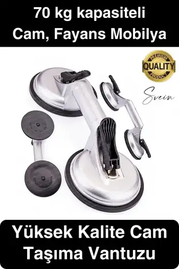 70 Kg Kapasiteli İkili Cam Vantuzu Alüminyum Vakumlu Taşıma Kaporta Göçük Çektirme Fayans Tutucu