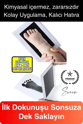 Bebek El Ayak İzi Fotoğraf Çerçeve Seti Resim Mürekkepsiz Baskı Kiti Anı Yeni Doğan Hediye Hatıra