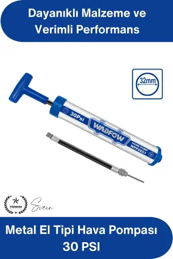 #ElPompası Metal El Tipi Hava Pompası 30 PSI Mini Bisiklet Lastik Top Şişirme Pompası Alüminyum Gövdeli İğne Uçlu Manuel Taşınabilir Futbol Basketbol Voleybol Araç Kamp Spor Pompası