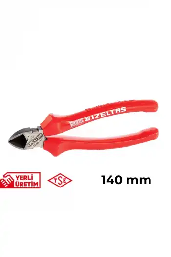 İzeltaş Yan Keski Opak Seri 140 mm Ergonomik Kaymaz Sağlam Tutuş Günlük ve Profesyonel Kullanım Elektrik Kablo Sıyırma Kesme Aleti