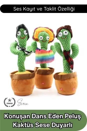 #Kaktüs Konuşan Dans Eden Kaktüs Oyuncak Sese Duyarlı Ses Kayıtlı Müzikli Peluş Bebek Eğitici Taklit Eden Hareketli İnteraktif Çocuk Oyuncağı 35 Cm Pil İle Çalışan