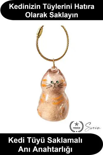 #KediAnahtarlığı Kedi Figürlü Şeffaf Anı Anahtarlığı Tüy Saklama Hazneli Hatıra Aksesuarı Evcil Hayvan Sahibine Anlamlı Hediye Çanta Süsü Akrilik Metal Halkalı Sevimli Tasarım Karışık Model 4-6 cm