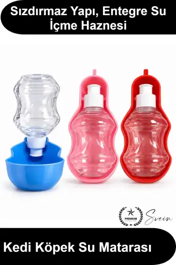 #SuMatarası Kedi Köpek Evcil Hayvan Su Matarası 250 ml Taşınabilir Plastik Suluk Hazneli Sızdırmaz Kilitli Seyahat Yürüyüş Park Gezi Pet Hafif Pratik Dış Mekan Aksesuarı İçme Kabı Bahçe Askılı