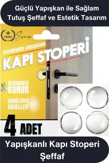 #KapıStoperi Yapışkanlı Kapı Stoperi Şeffaf 4 Adet Kapı Kolu Çarpma Engelleyici Duvar Koruyucu Silikon Tampon Sessiz Darbe Önleyici Güçlü Yapışkan Mobilya Koruma Kapı Arkası Stoper 4 cm