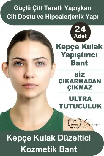 #KepçeKulak Kepçe Kulak Düzeltici Kozmetik Bant 24 Adet Şeffaf Çift Taraflı Görünmez Cilt Dostu Hipoalerjenik Kulak Sabitleyici Estetik Bant Gün Boyu Güçlü Tutuş Kolay Uygulama