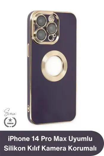 #Kılıf iPhone 14 Pro Max Uyumlu Silikon Kılıf Darbe Korumalı Kamera Lens Çerçeveli Esnek Yumuşak Dokulu Kaymaz Yüzeyli Çizilmeye Dayanıklı İnce Tasarım Koruyucu Telefon Kapak