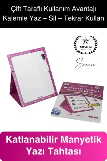 Manyetik Tablet Yazı Tahtası Kalemli Yazılıp Silinebilen Çocuk Resim Kolayca Katlanır Eğitim Aracı
