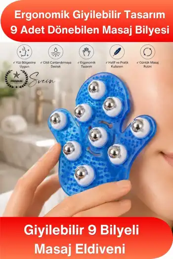 #Masaj 9 Bilyeli Masaj Eldiveni Giyilebilir Plastik Vücut Masaj Aleti Selülit Masajı Kan Dolaşımı Destekleyici Sıkılaştırıcı Ergonomik El Tipi Masaj Aparatı