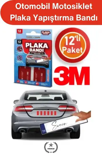#PlakaBandı Otomobil Motosiklet Plaka Yapıştırma Bandı 3M VHB Çift Taraflı Çok Güçlü Suya Dayanıklı 12 Adet Gri 95x30 mm Araç Plaka Montaj Sabitleme Oto Aksesuar Yapışkan Ped