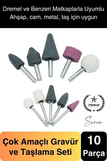 Premium 10 Parça Hobi Gravür Taşlama Ucu Mini Metal Ahşap Oyma Seti Parlatma Zımparalama Fırçalama