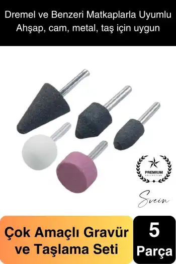 Premium 5 Parça Hobi Gravür Taşlama Ucu Mini Metal Ahşap Oyma Seti Parlatma Zımparalama Fırçalama