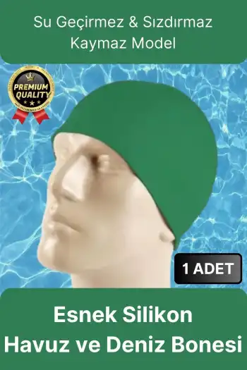 Premium Su Geçirmez Sızdırmaz Kaymaz Elastik Yüzme Şapkası Kaliteli Silikon Deniz Havuz Yüzme Bonesi