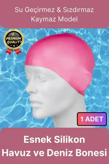 Premium Su Geçirmez Sızdırmaz Kaymaz Elastik Yüzme Şapkası Kaliteli Silikon Deniz Havuz Yüzme Bonesi