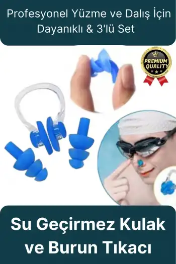 Profesyonel Elastik Silikon Kutulu Yüzme Dalış Uyku için Su Geçirmez Kulak ve Burun Klipsi Tıkacı