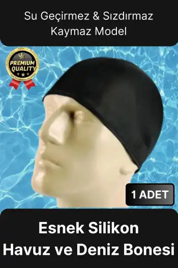 Su Geçirmez Sızdırmaz Kaymaz Elastik Yüzme Şapkası Kaliteli Silikon Deniz Havuz Yüzme Bonesi