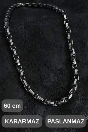 #ZincirKolye 316L Çelik Kral Zincir Erkek Kolye Gümüş Renk 60 cm Kararmaz Paslanmaz Kalın Halkalı Şık Modern Günlük Kombin Takı Aksesuar Dayanıklı Metal Tasarım