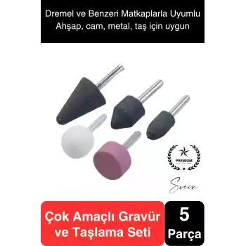 5 Parça Hobi Gravür Dremel Taşlama Ucu Mini Metal Ahşap Oyma Seti Parlatma Zımparalama Fırçalama