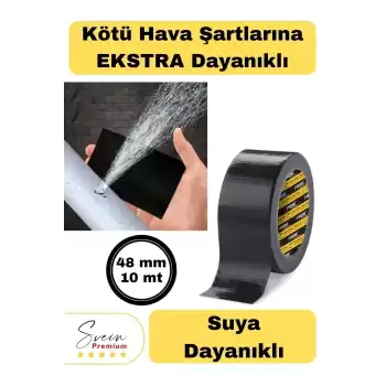 Çok Amaçlı Su Geçirmez Sızdırmaz Dayanıklı Izolasyon Siyah Tamir Bandı 48 Mm 10 Mt 1 Adet