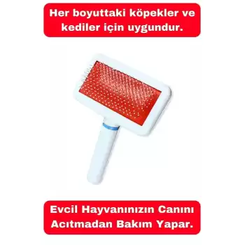 Kedi Köpekler Için Pratik Tüy Toplayıcı Ve Düzenleyici Temizleme Fırçası Tırmık Tarak Aracı 1 Adet