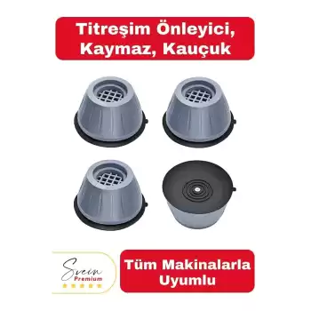 Gürültü Engelleyici ve Kaymaz Titreşim Önleyici Kauçuk Ayak Pedleri Çamaşır Makinesi Stoper 4lü
