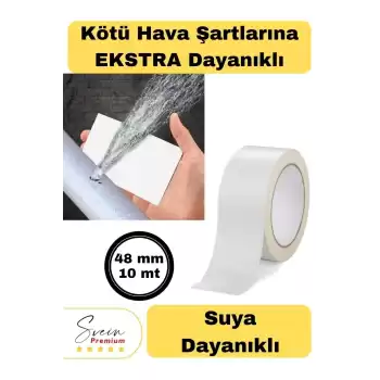Çok Amaçlı Su Geçirmez Sızdırmaz Dayanıklı Izolasyon Beyaz Tamir Bandı 48 Mm 10 Mt 1 Adet