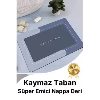 Sihirli Su Emici Kaymaz Tabanlı Kolay Temizlenir Dayanıklı Pürüzsüz Yumuşak Abdest Banyo Paspası